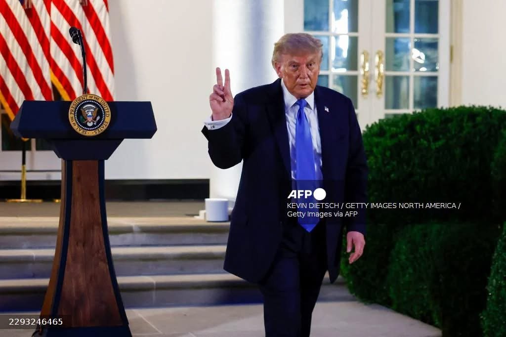 US President Donald Trump speaking during an official White House event in 2026.