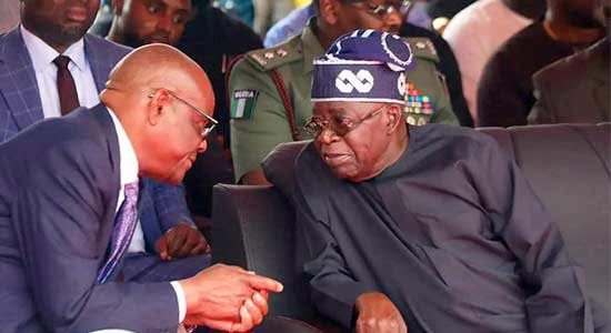 FCT Minister Nyesom Wike during an inspection of ongoing projects in Abuja as he discusses support for President Bola Tinubu’s 2027 re-election bid.