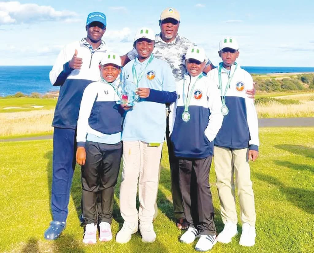 Five young Nigerian school golfers who represented Nigeria at the World Schools Golf Championship in St Andrews, Scotland.
