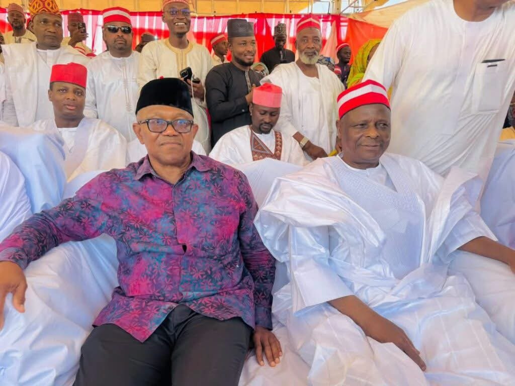 Peter Obi and Rabiu Kwankwaso, presidential and vice-presidential candidates of the Nigeria Democratic Congress, during preparations for the party’s 2027 presidential campaign.
