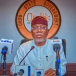 Ondo State Governor Lucky Aiyedatiwa speaking at the launch of the N400 million bursary and scholarship programme for 13,360 Ondo students in Akure.