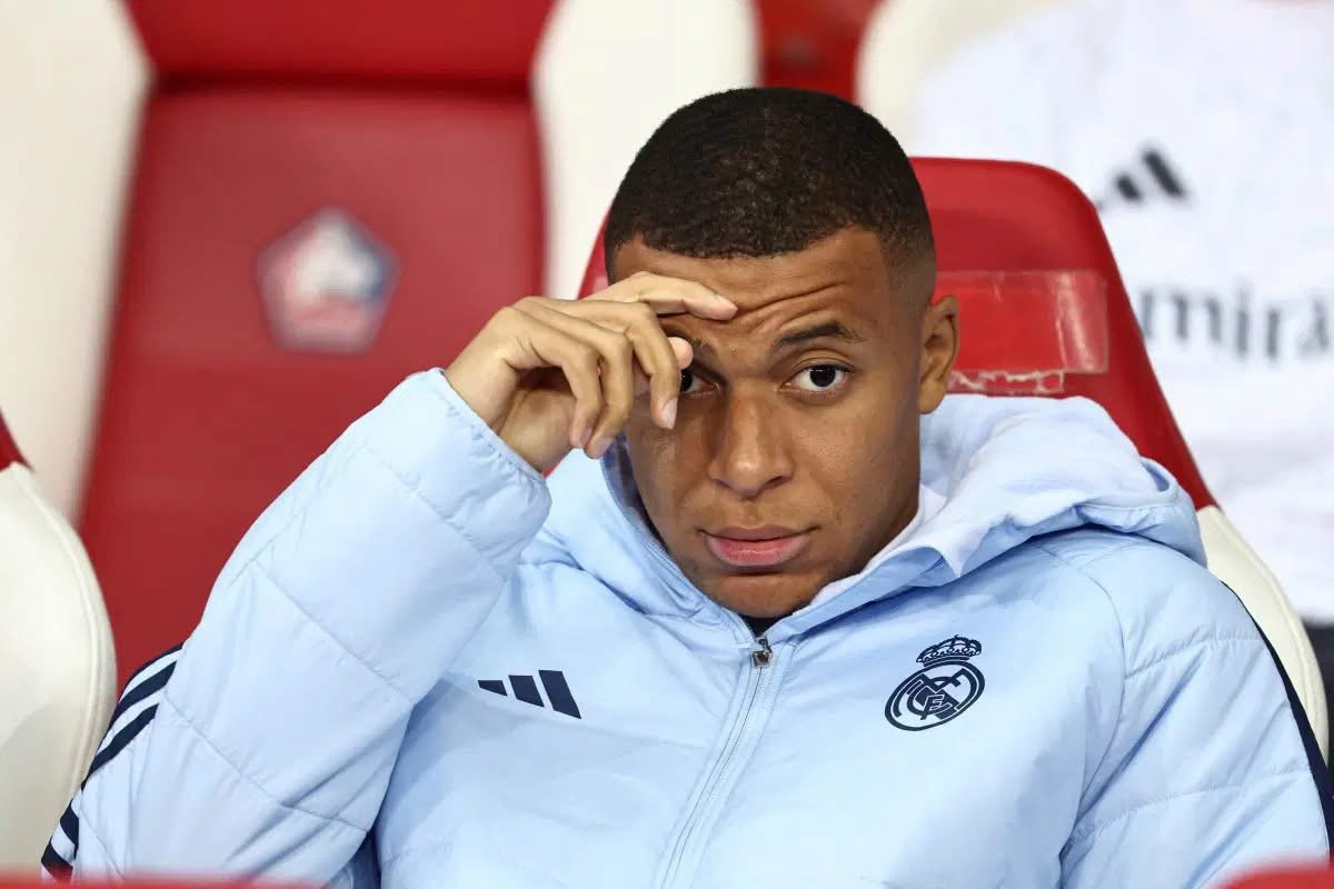 Kylian Mbappé, Real Madrid forward and France captain, during a football match in 2026.