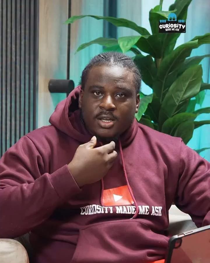 Nigerian comedian and content creator Isbae U hosting his Curiosity Made Me Ask interview programme.