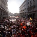 Thousands of people march in Madrid to protest the eviction of 87-year-old tenant Maricarmen Abascal and demand stronger housing protections.