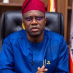 Seyi Makinde speaking during an APM 2027 presidential campaign engagement in Nigeria.