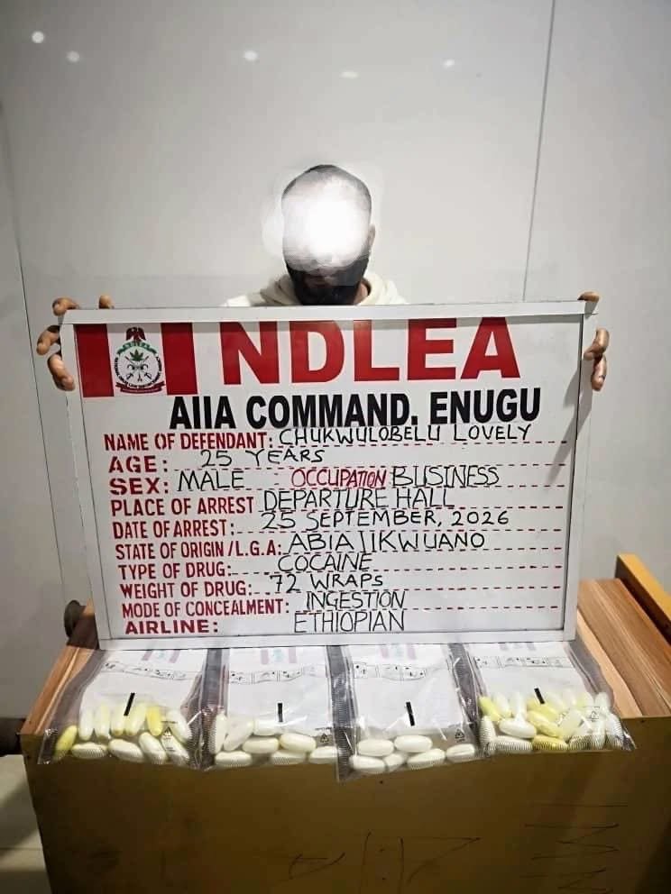 NDLEA operatives conducting drug screening and enforcement operations at a Nigerian international airport.