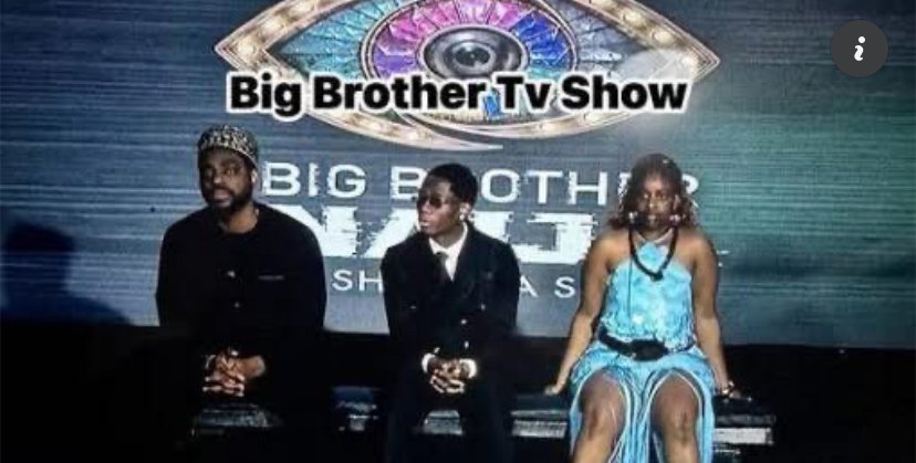 Big Brother Naija Season 11 housemates Ricky, Tram and Temi Nkem during the fake eviction twist on the Show Ya Sef live show.