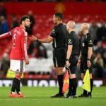 Manchester United players during the 3-2 Carabao Cup defeat against Brighton at Old Trafford.