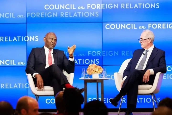 Tony Elumelu speaking about Africa’s economic development, trade and private-sector investment at the United Nations General Assembly.