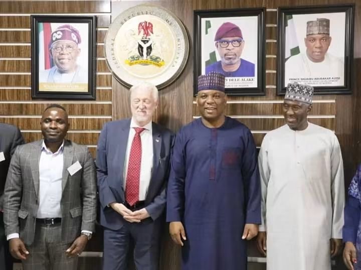 Nigeria's Steel Development Minister Shuaibu Abubakar Audu during investment discussions with German industrial representatives on steel and technology transfer.