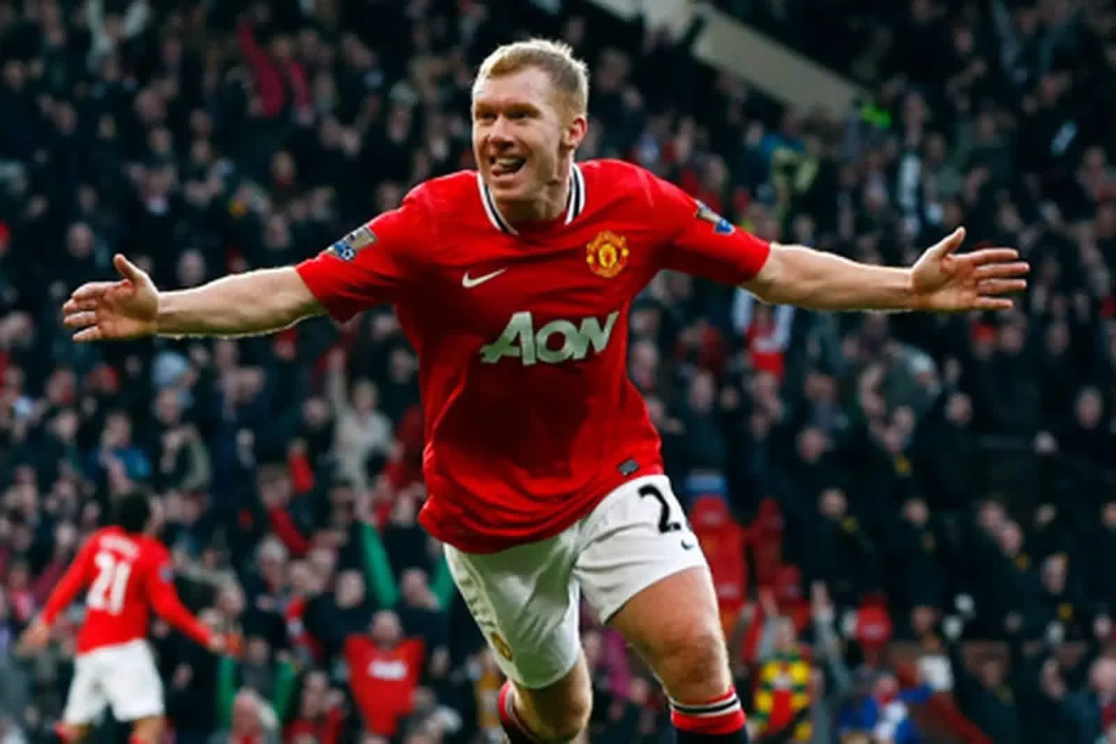 Former Manchester United midfielder Paul Scholes speaking during a football media appearance.