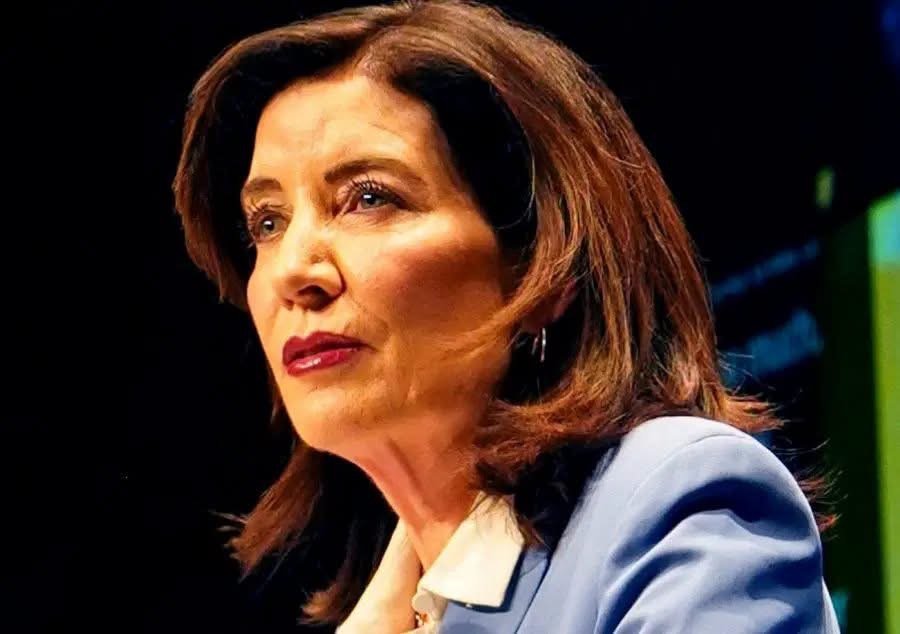 New York Governor Kathy Hochul and Attorney General Letitia James speaking at a press conference about the Cornell University sexual assault investigation.