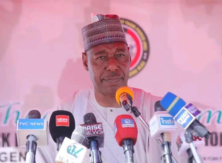 Borno State Governor Babagana Zulum addresses the North-East Governors’ Forum in Maiduguri during discussions on the proposed regional air shuttle.