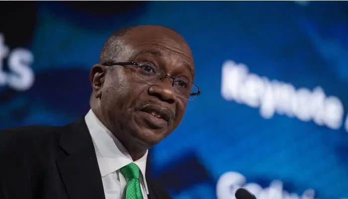 Former CBN Governor Godwin Emefiele attends court proceedings in Abuja during his ongoing trial involving alleged financial transactions and the naira redesign policy.