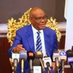 Federal Capital Territory Minister Nyesom Wike at a public engagement in Abuja, amid questions about the funding and cost of his televised media parleys.