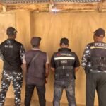 Nigeria Police Force officers in Ogun State amid a reported investigation into a viral video alleging the assault of a young man in Sango.