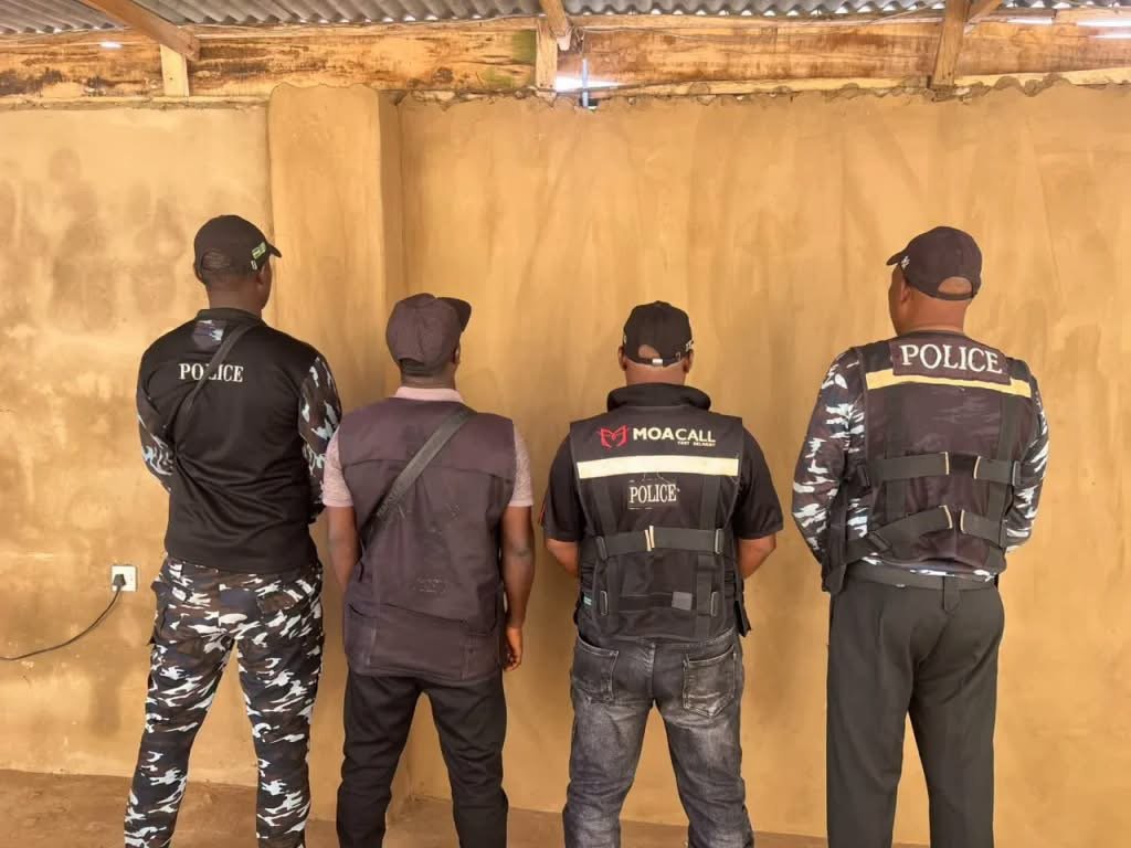 Nigeria Police Force officers in Ogun State amid a reported investigation into a viral video alleging the assault of a young man in Sango.