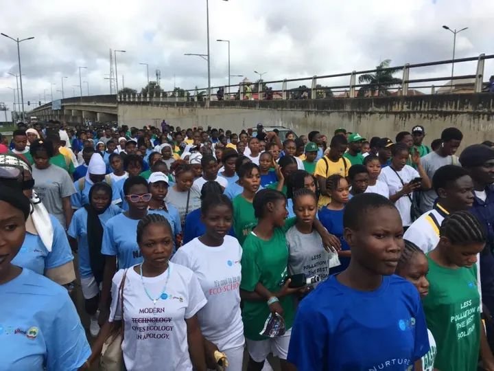 Ekiti students participate in a World Cleanup Day environmental campaign promoting cleaner and greener communities