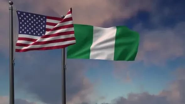 U.S. and Nigerian flags displayed side by side during Nigeria’s 66th Independence Anniversary, highlighting US-Nigeria diplomatic relations.