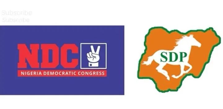 NDC and SDP leaders during separate secretariat unveiling events in Ilorin, Kwara State, ahead of the 2027 elections.