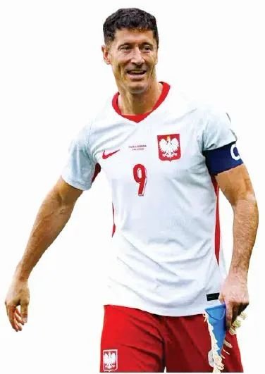 Robert Lewandowski celebrates after scoring a hat-trick as Poland defeat Romania 6-0 in the UEFA Nations League.