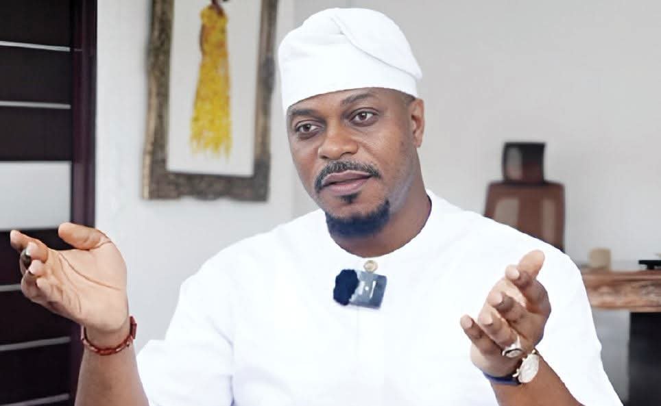 Gbadebo Rhodes-Vivour speaks during a political engagement as he reaffirms support for Atiku Abubakar ahead of Nigeria’s 2027 presidential election.